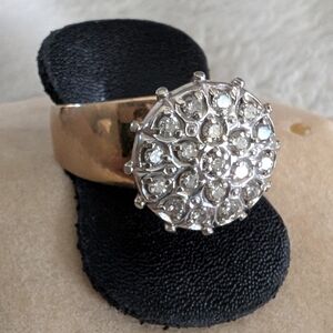 Vintage 10k Gold & Diamond Ring Cigar Band 1/2 Ct Tw Diamonds